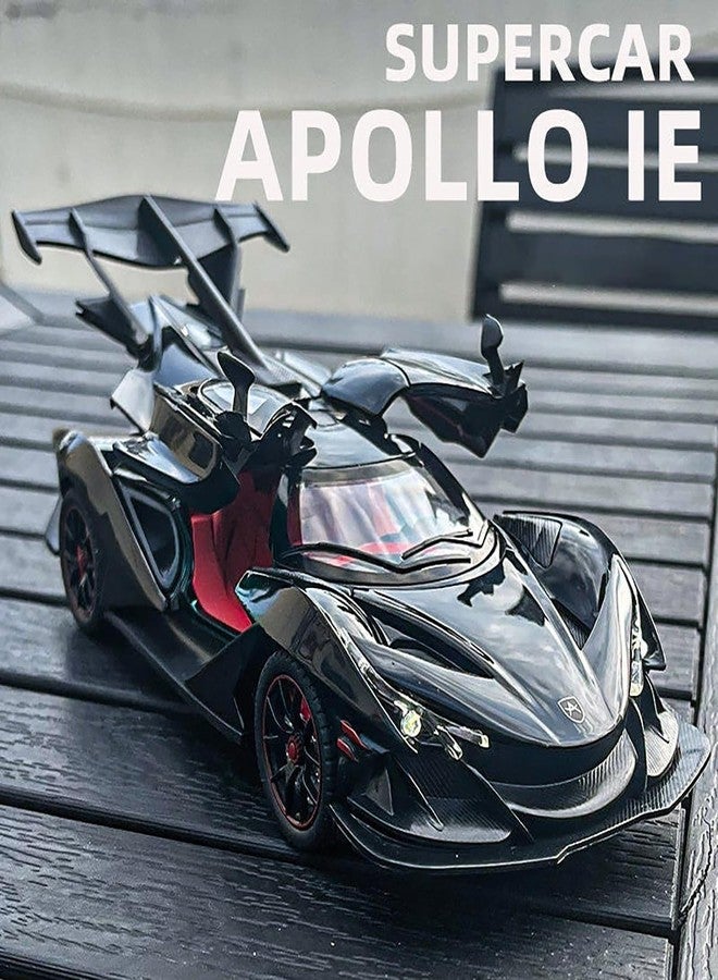 PEZYOX Exclusive Alloy Metal Pull Back Die-cast Car Model with Sound Light Mini Auto Toy for Kids Metal Model Toy Car with Sound and Light (1.24 Scale APO-LLO IE -Black) - Image 4